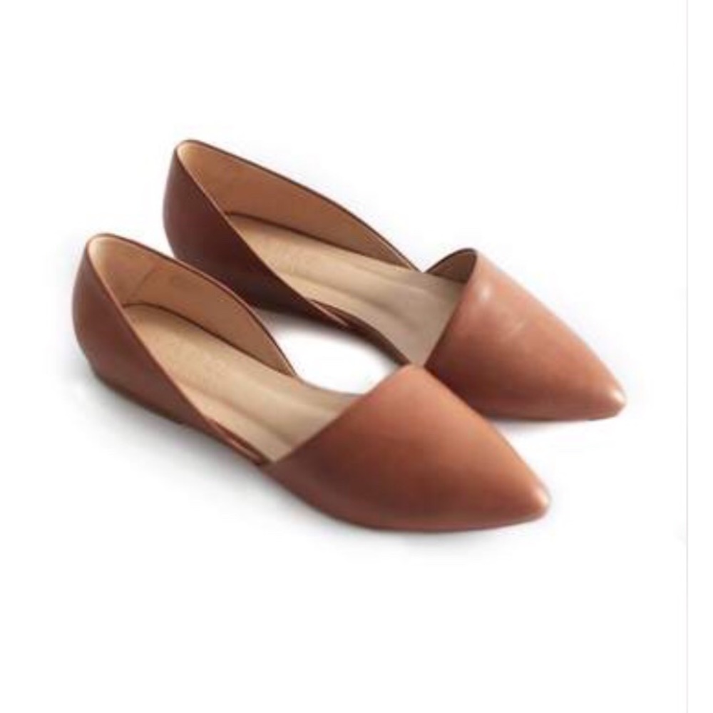 ABLE Sarai Pointed Flats, cognac, 10, new in box!